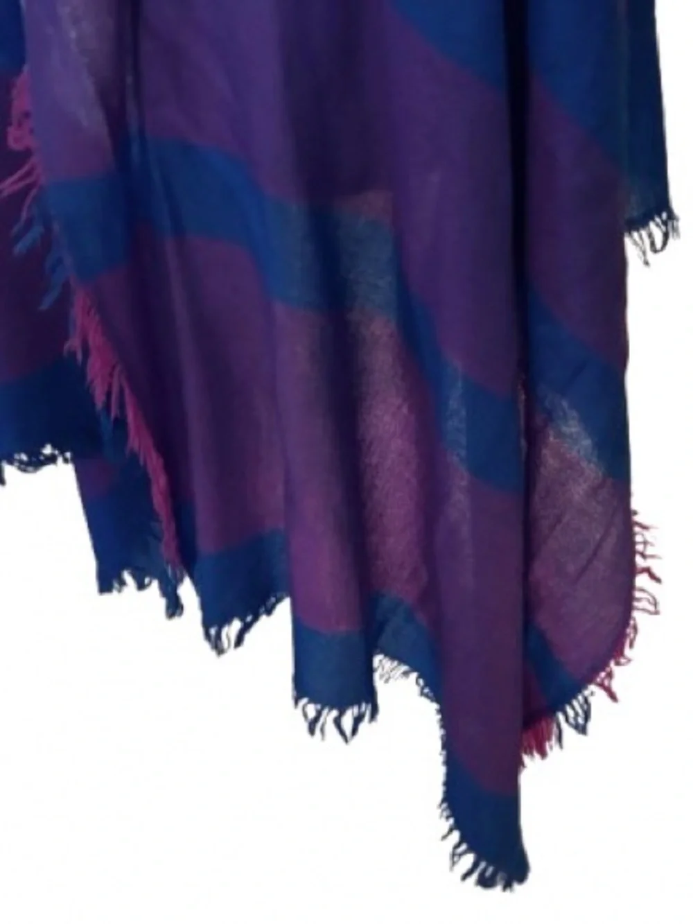Purple & Blue Striped Pashmina Style Scarf Wrap Shawl Soft Lightweight Boho